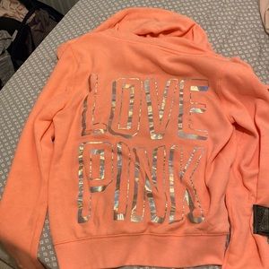 Orange crème love pink hoodie